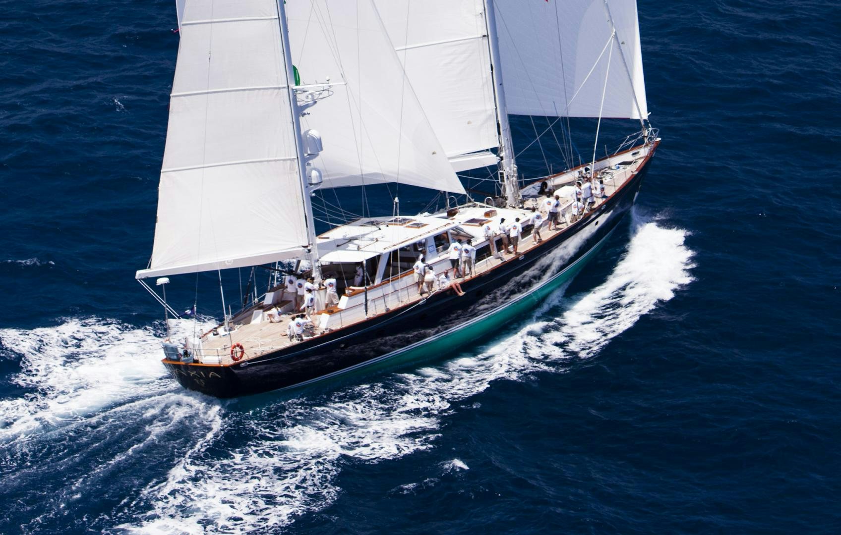 a boat on the water aboard AXIA Yacht for Sale