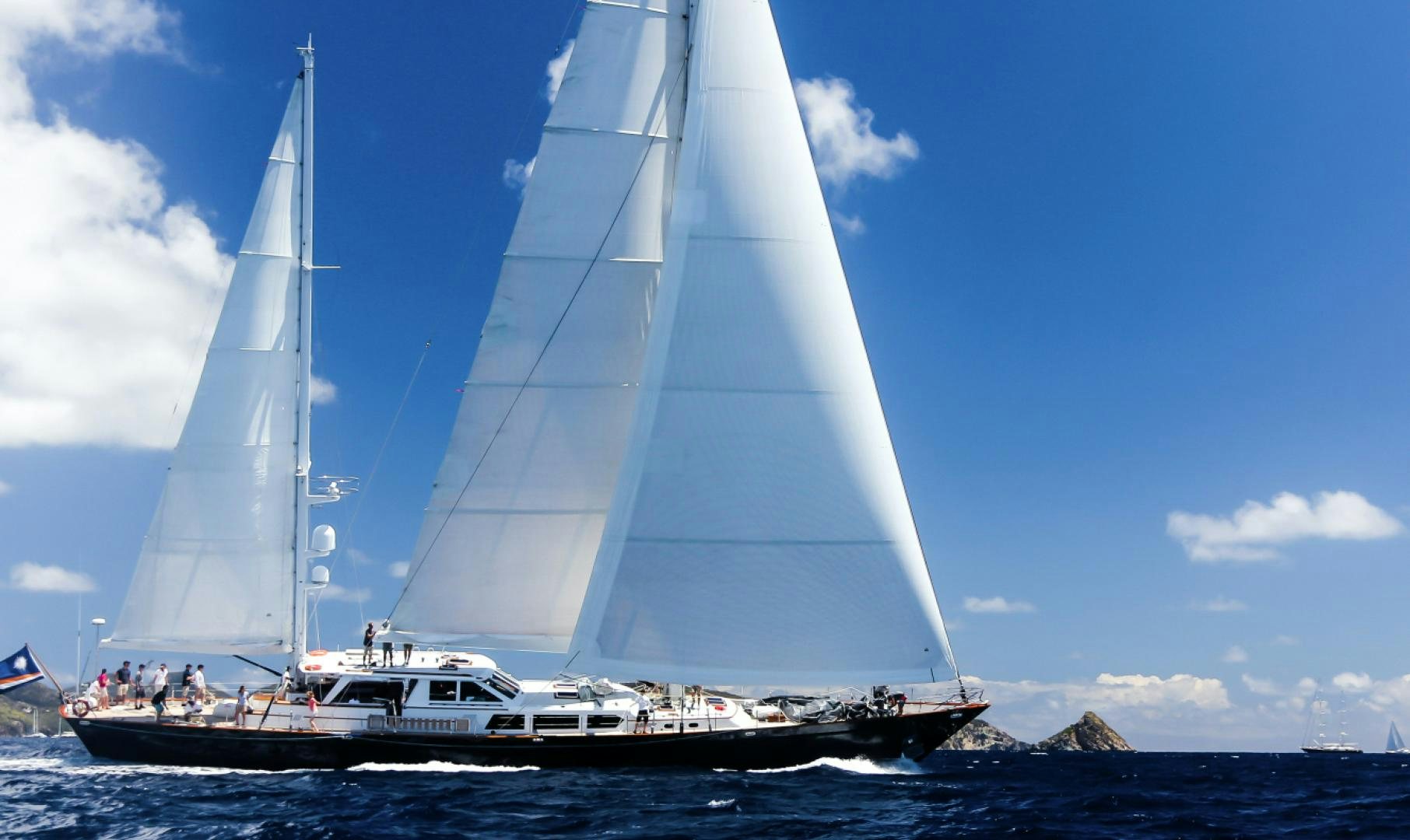 a boat on the water aboard AXIA Yacht for Sale