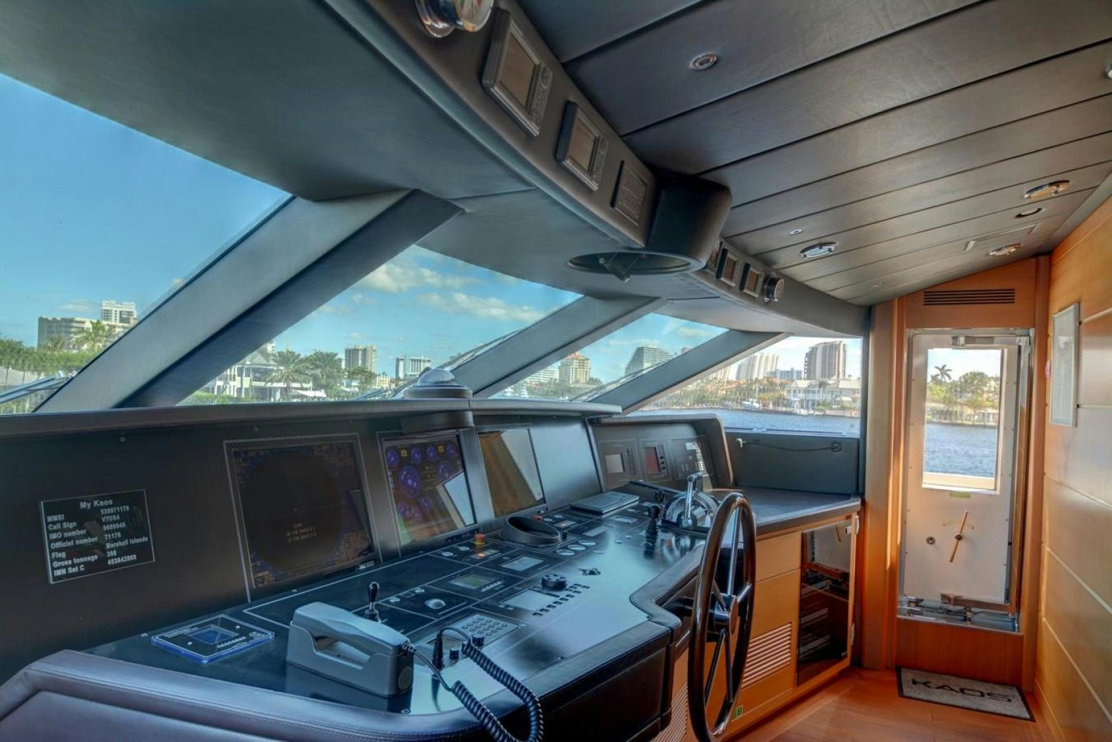 inside of a vehicle aboard KAOS Yacht for Sale