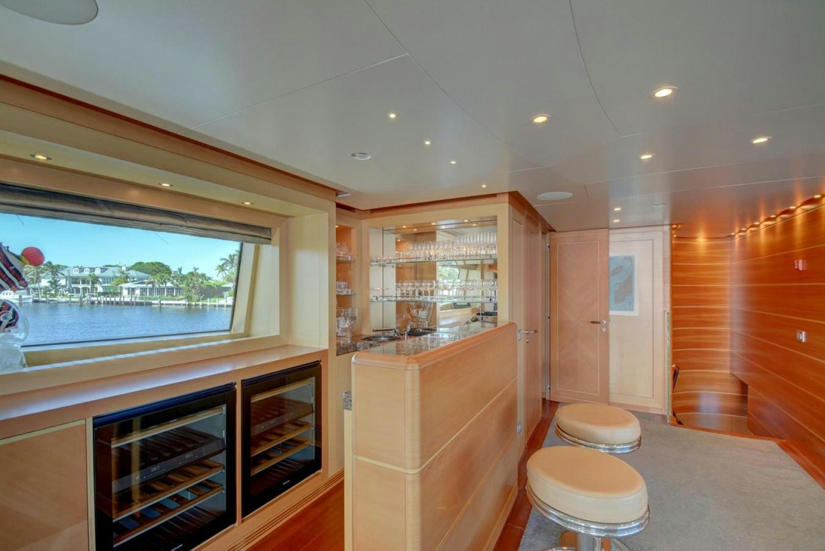 a room with a window and a toilet aboard KAOS Yacht for Sale