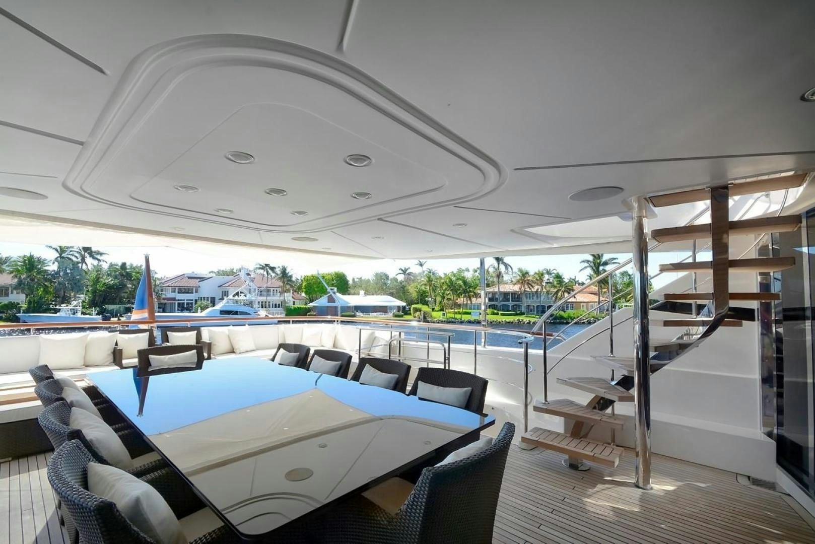a large boat on a body of water aboard KAOS Yacht for Sale