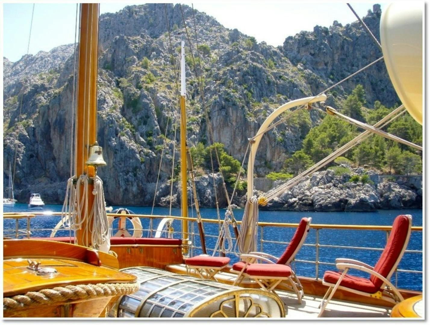 a boat on the water aboard ATLANTIDE Yacht for Sale