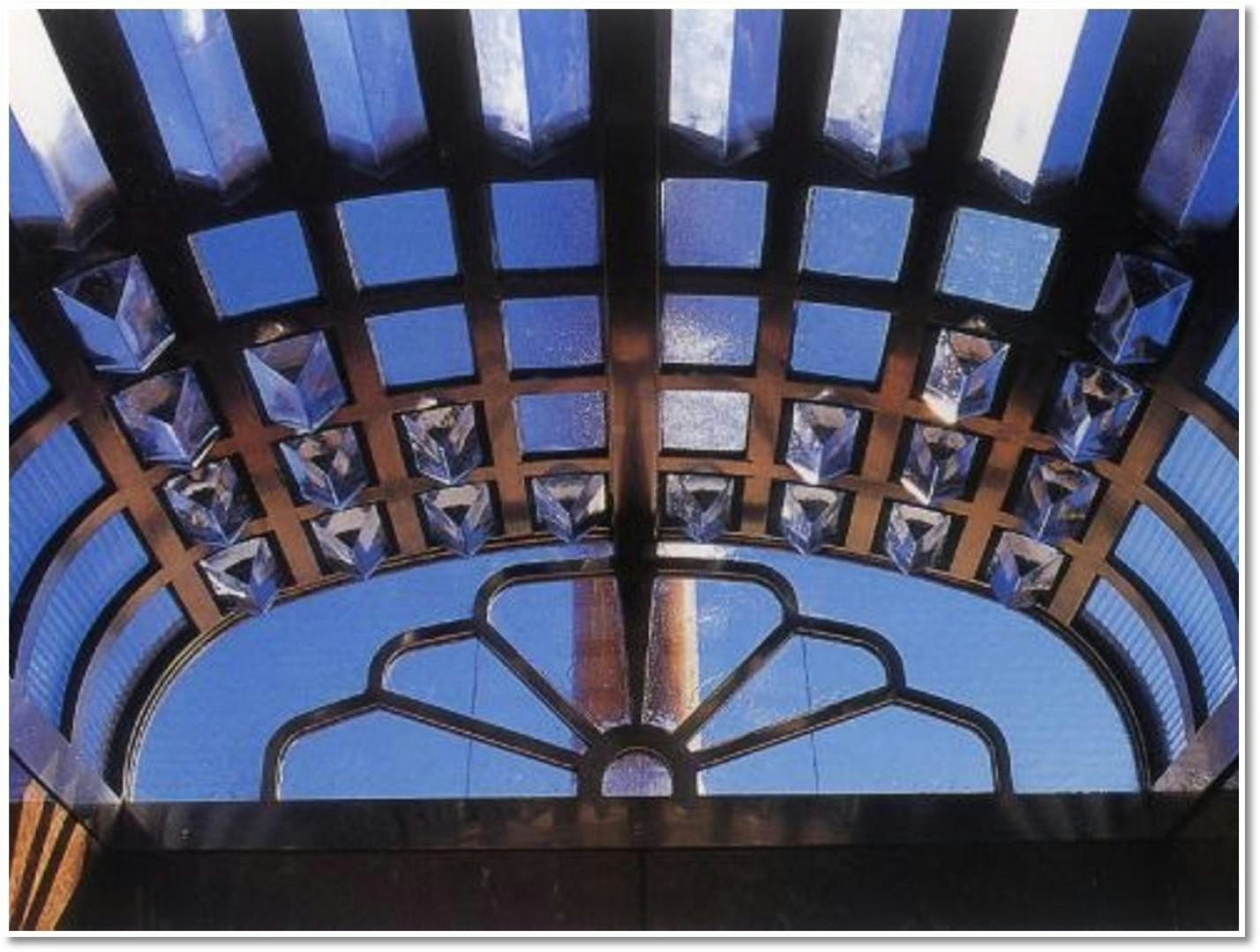 a large stained glass window aboard ATLANTIDE Yacht for Sale