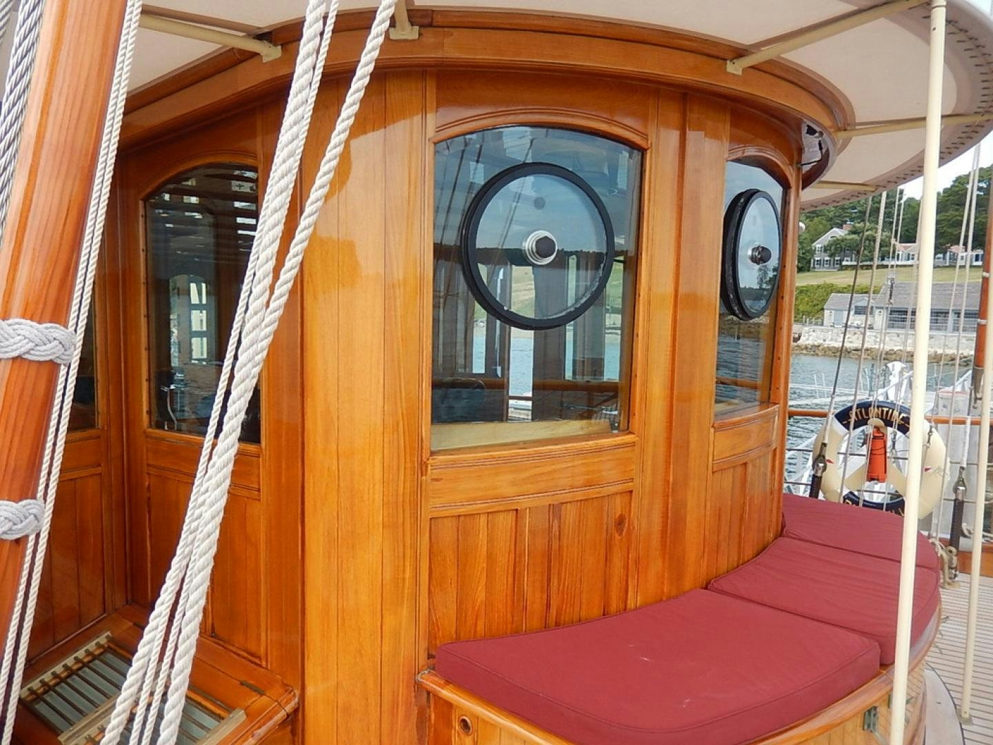 a boat with a red seat aboard ATLANTIDE Yacht for Sale