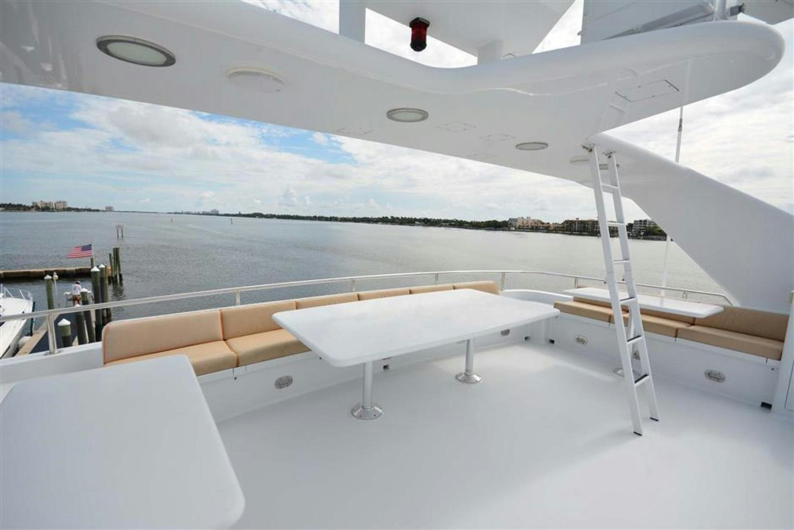 a white lounge chair on a boat aboard AR DE Yacht for Sale