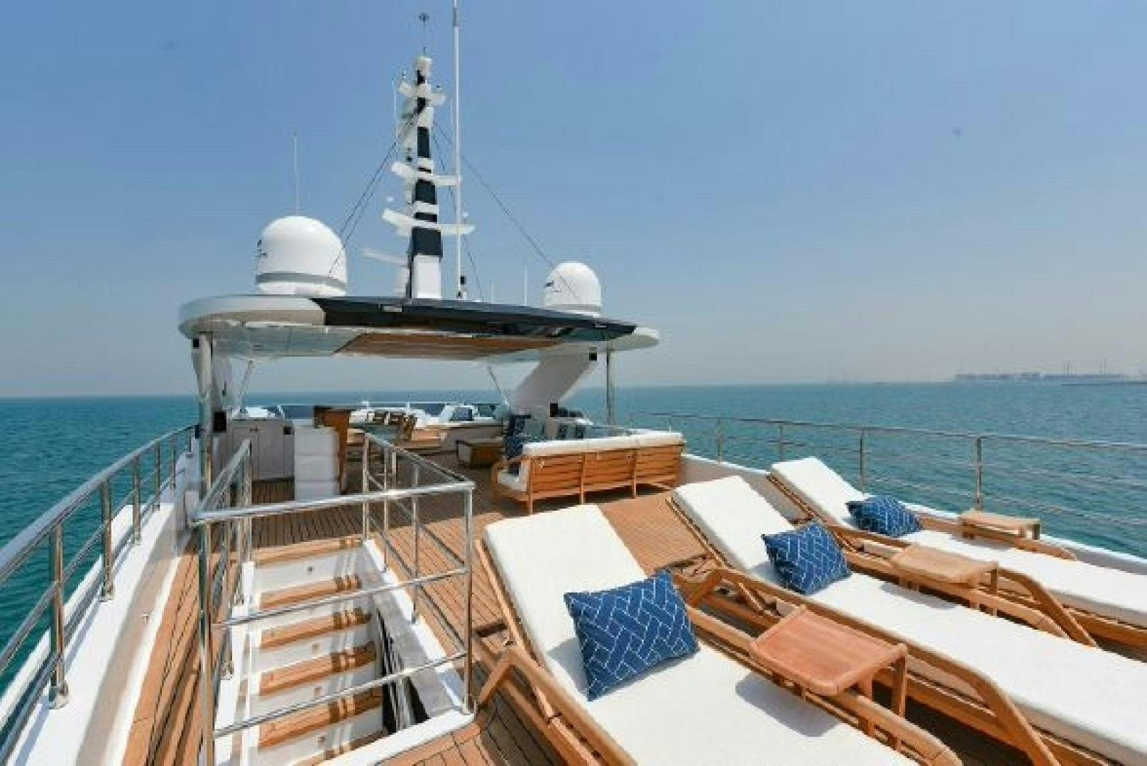 a boat on a deck aboard No Name Yacht for Sale