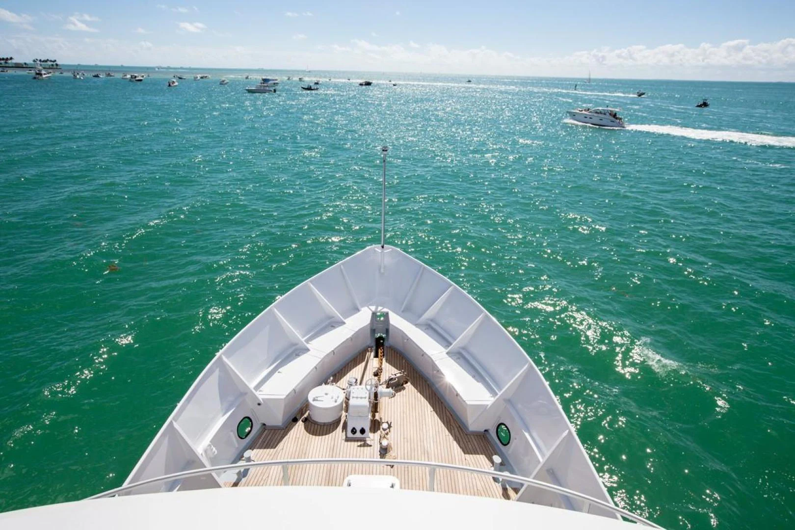 a boat in the water aboard KAHU Yacht for Sale