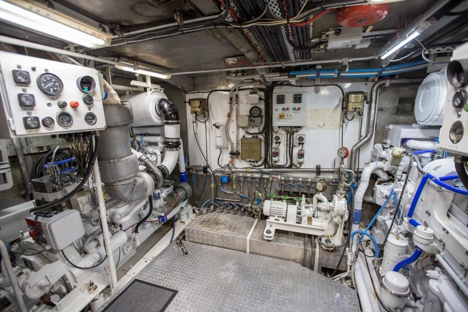 a room with machinery aboard KAHU Yacht for Sale