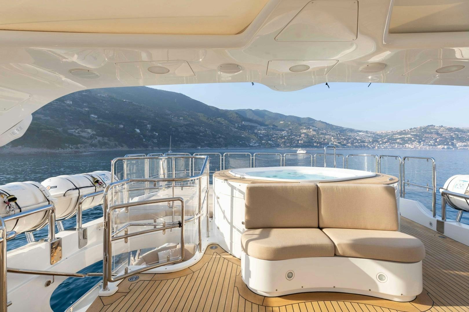 a boat on a deck aboard TANUSHA Yacht for Sale