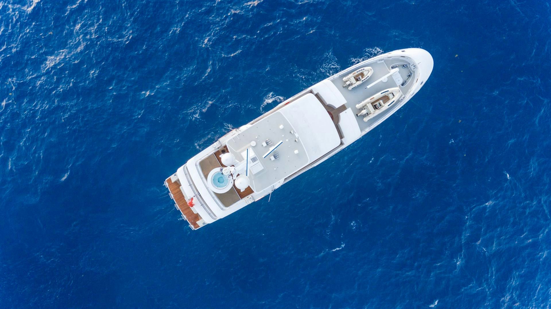 a space ship in the water aboard MY AURORA Yacht for Sale