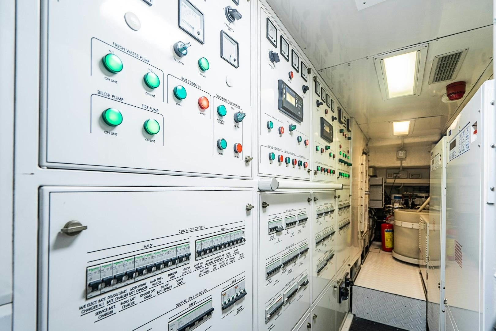 a room with white machines aboard No Name Yacht for Sale