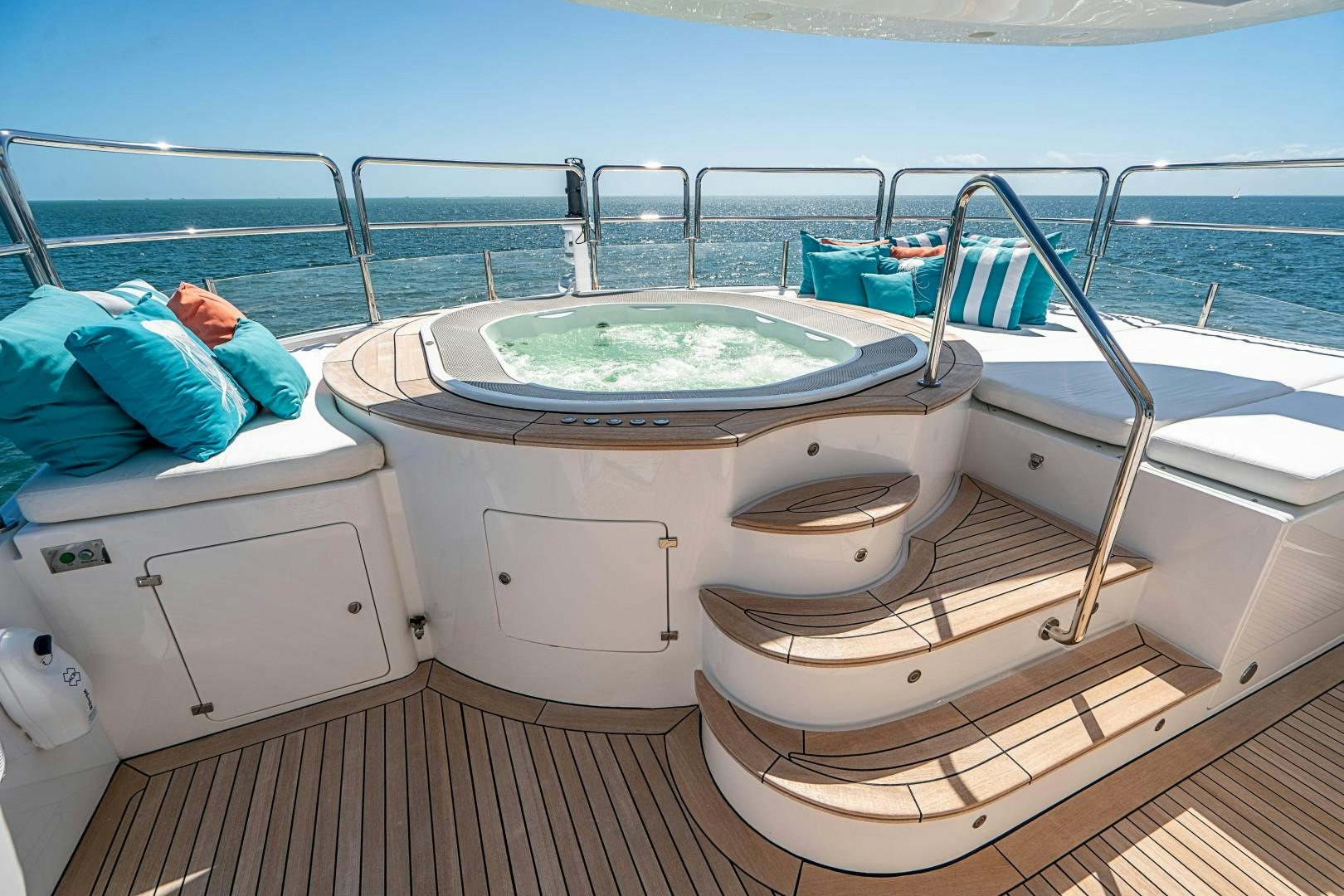 a boat with a sink on the deck aboard No Name Yacht for Sale