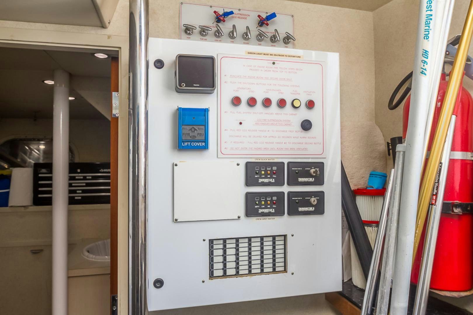 a machine with buttons and switches aboard LIQUIDITY Yacht for Sale