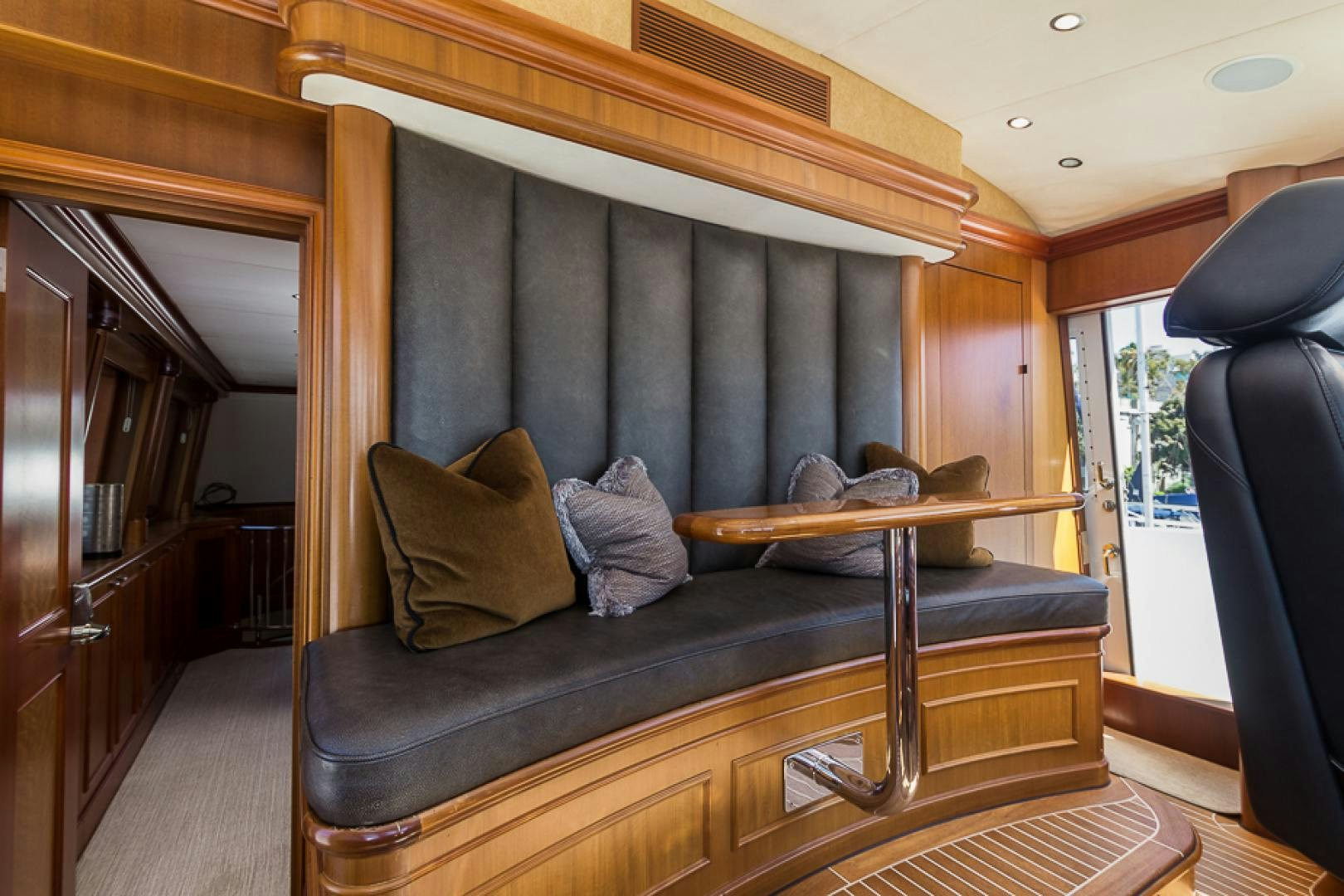 a couch in a room aboard LIQUIDITY Yacht for Sale
