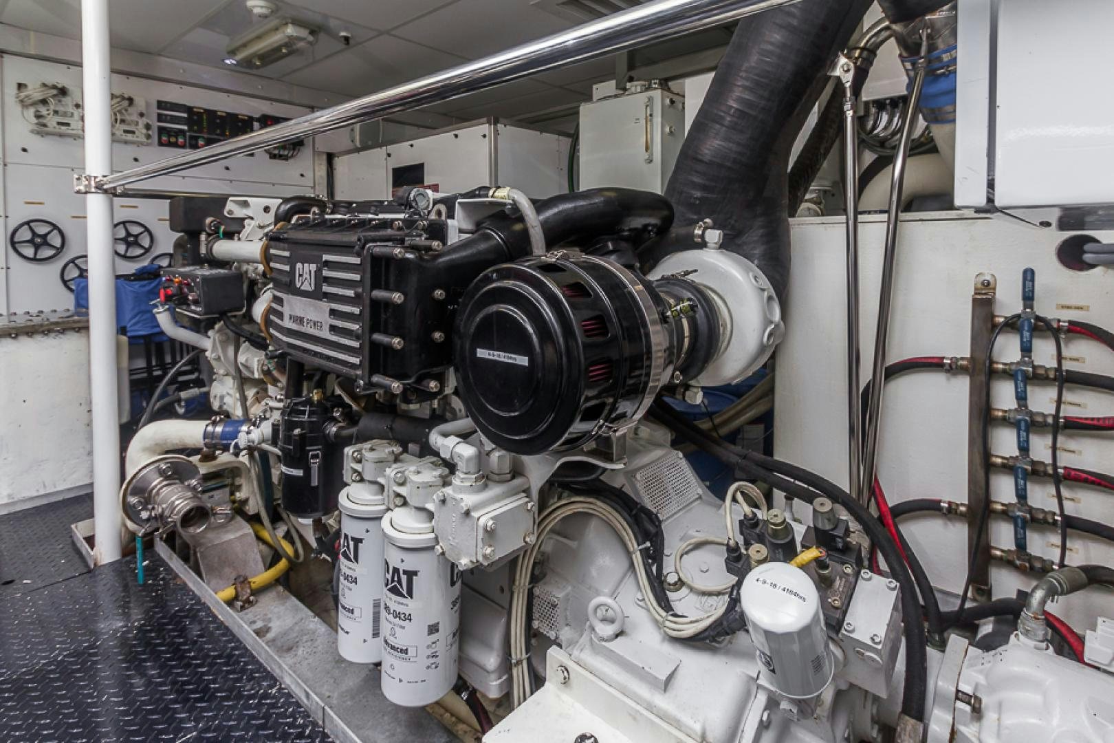 a machine with a large metal pipe aboard LIQUIDITY Yacht for Sale