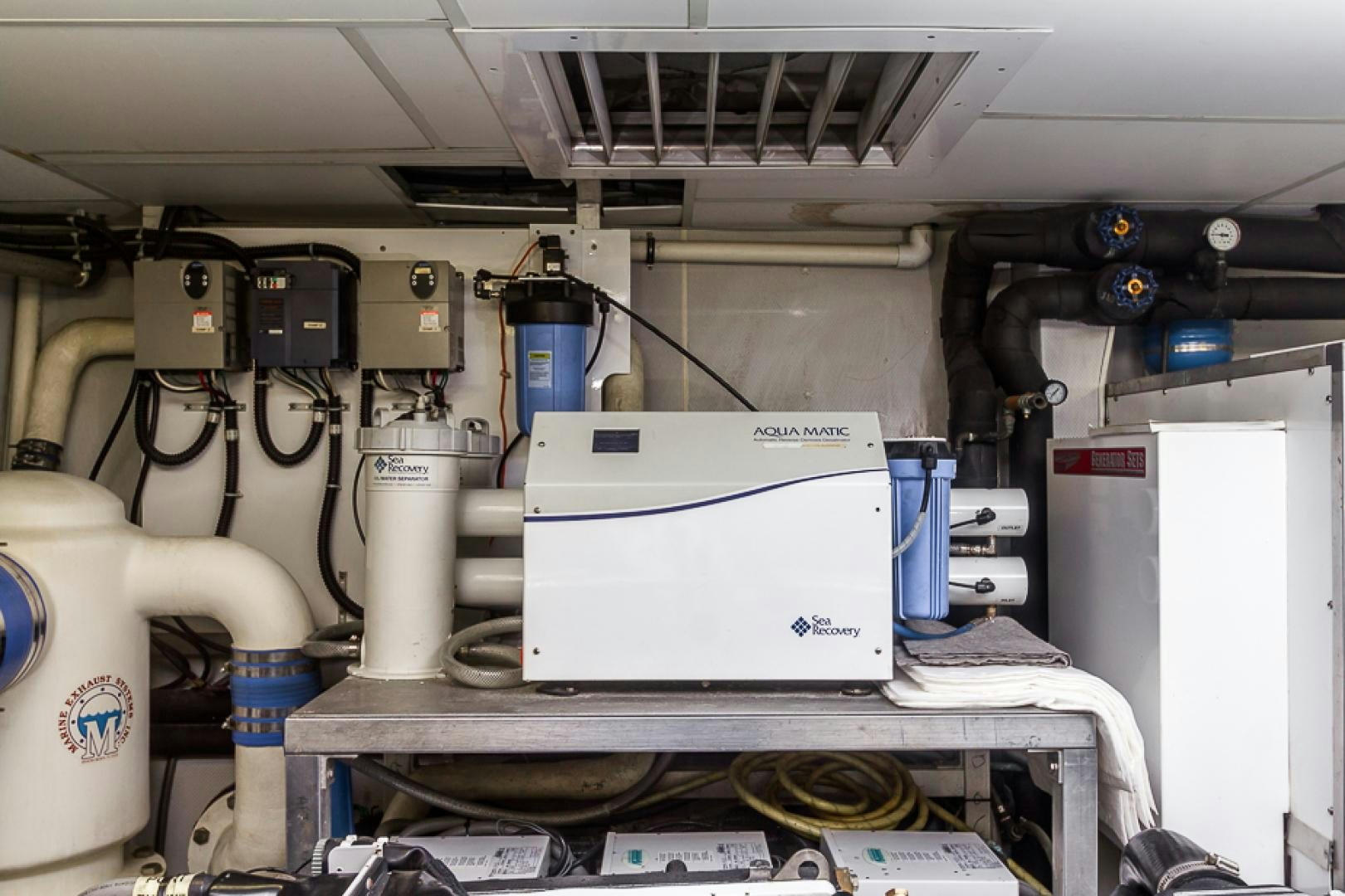 a machine with a white box aboard LIQUIDITY Yacht for Sale