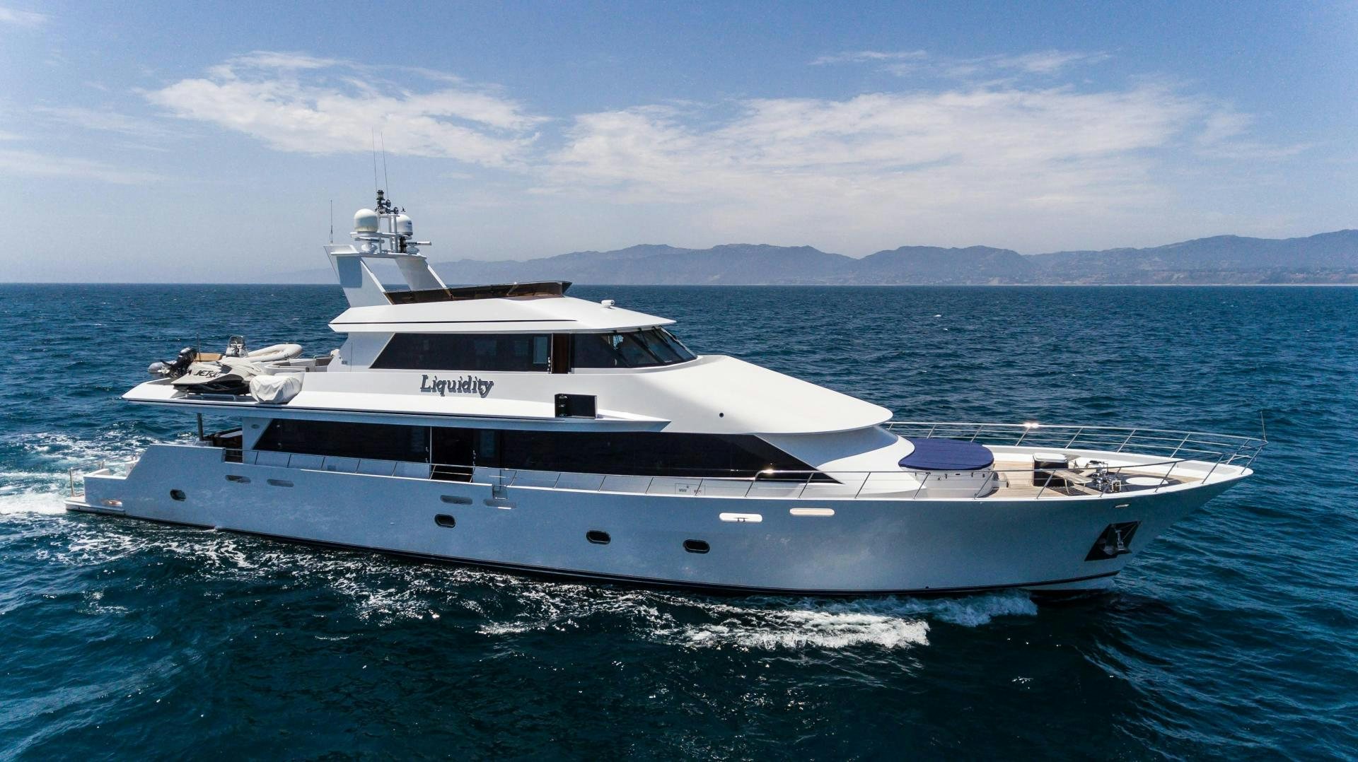 a boat in the water aboard LIQUIDITY Yacht for Sale