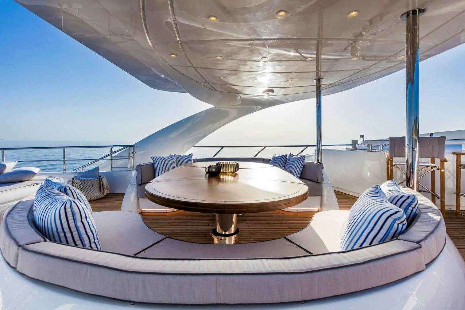 a large lounge chair on a boat aboard CLORINDA Yacht for Sale