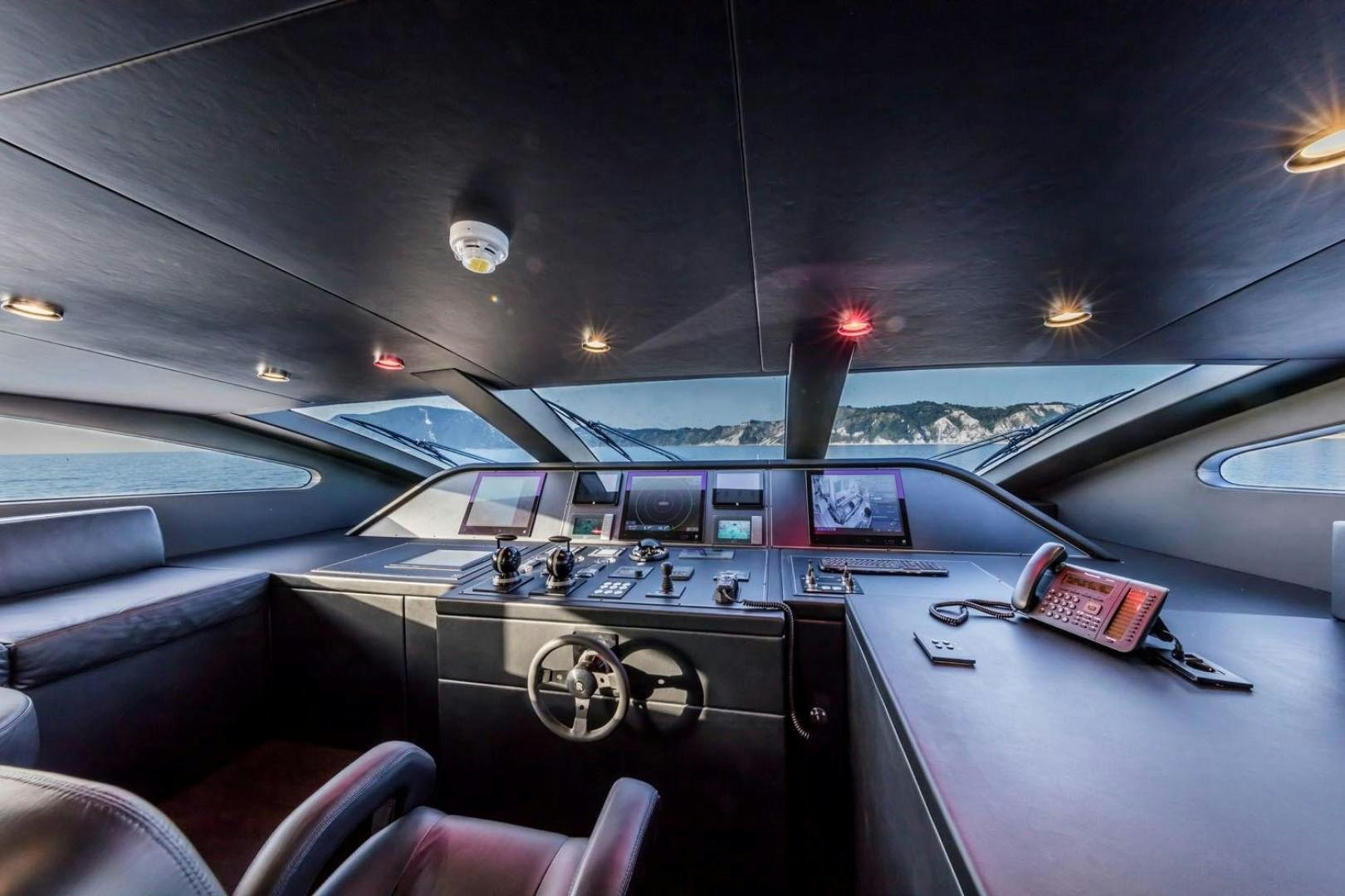inside of a car aboard CLORINDA Yacht for Sale