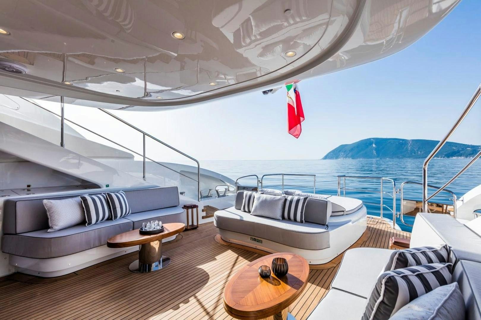 a boat on a deck aboard CLORINDA Yacht for Sale