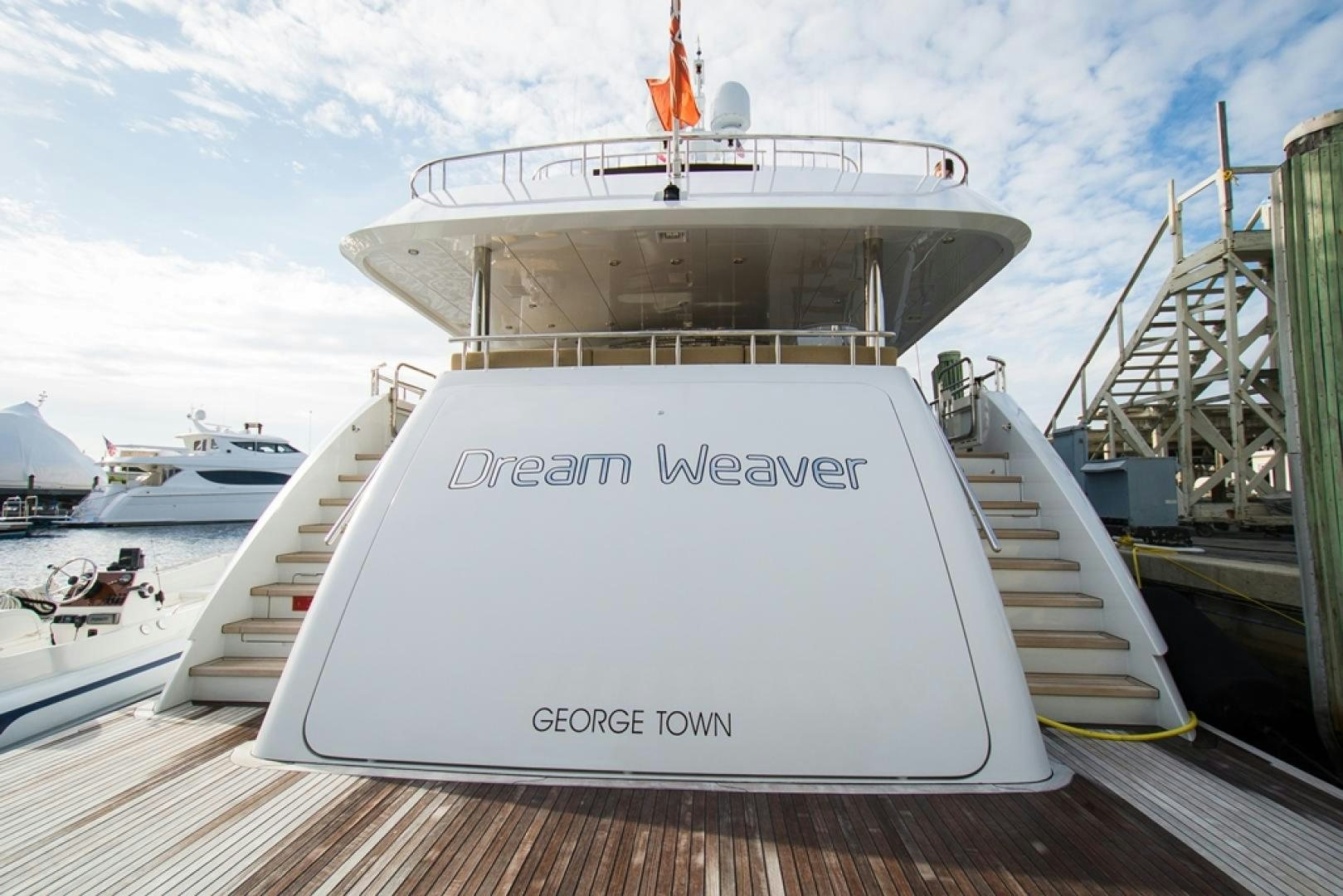 a large white boat aboard DREAM WEAVER Yacht for Sale