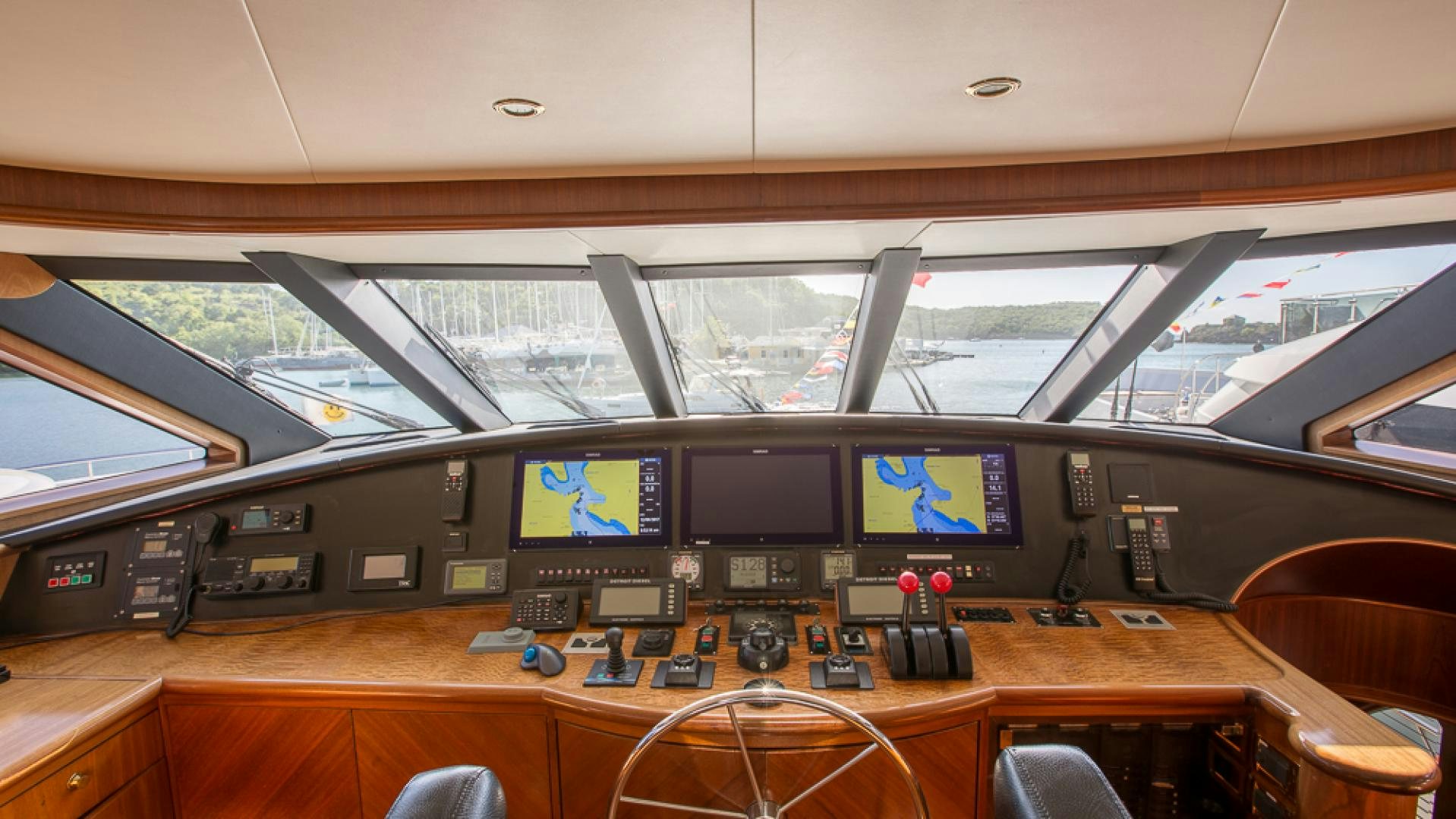 inside of a vehicle aboard OCEAN CLUB Yacht for Sale