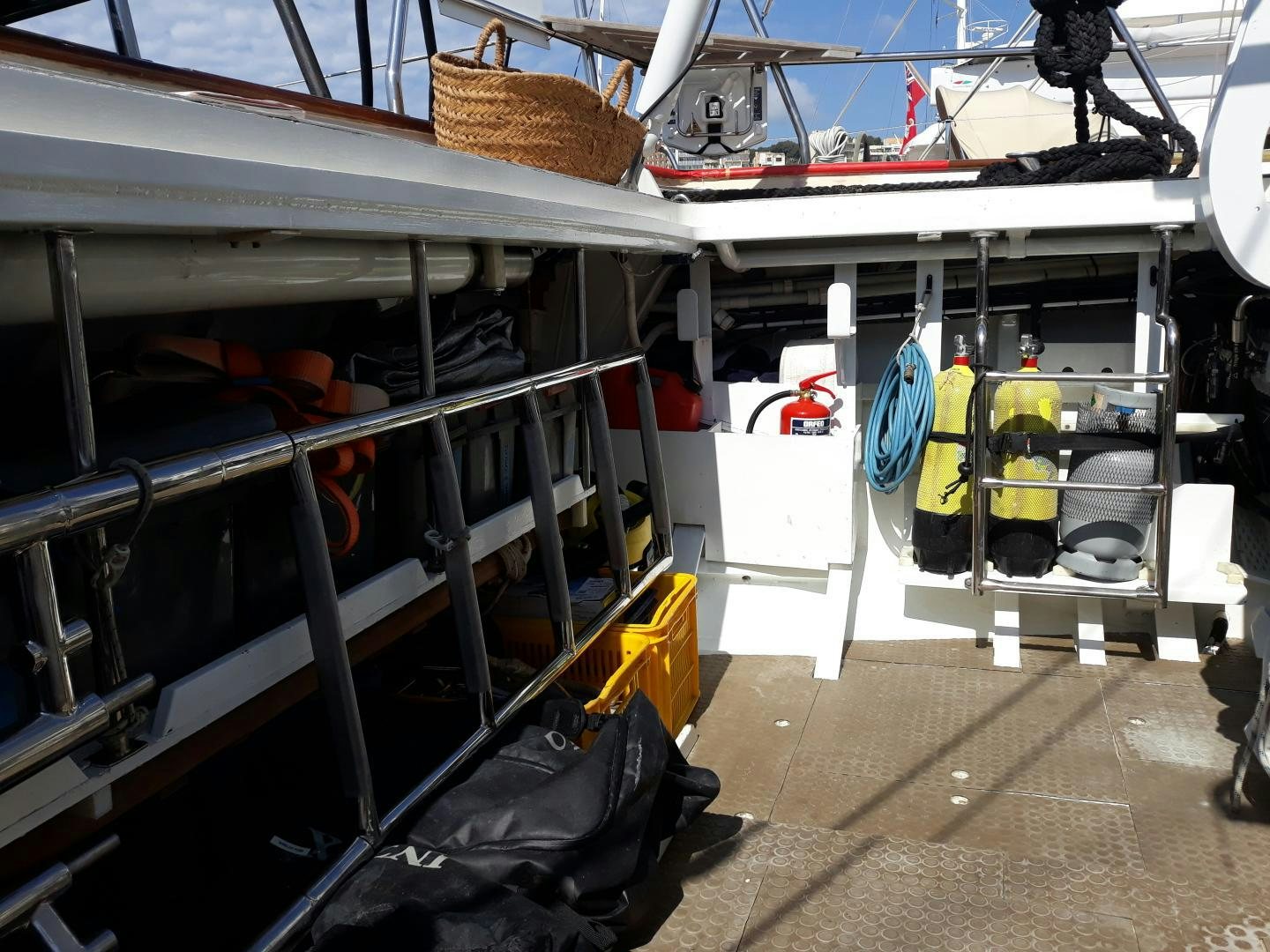 a room with a rack of equipment aboard SOVEREIGN Yacht for Sale