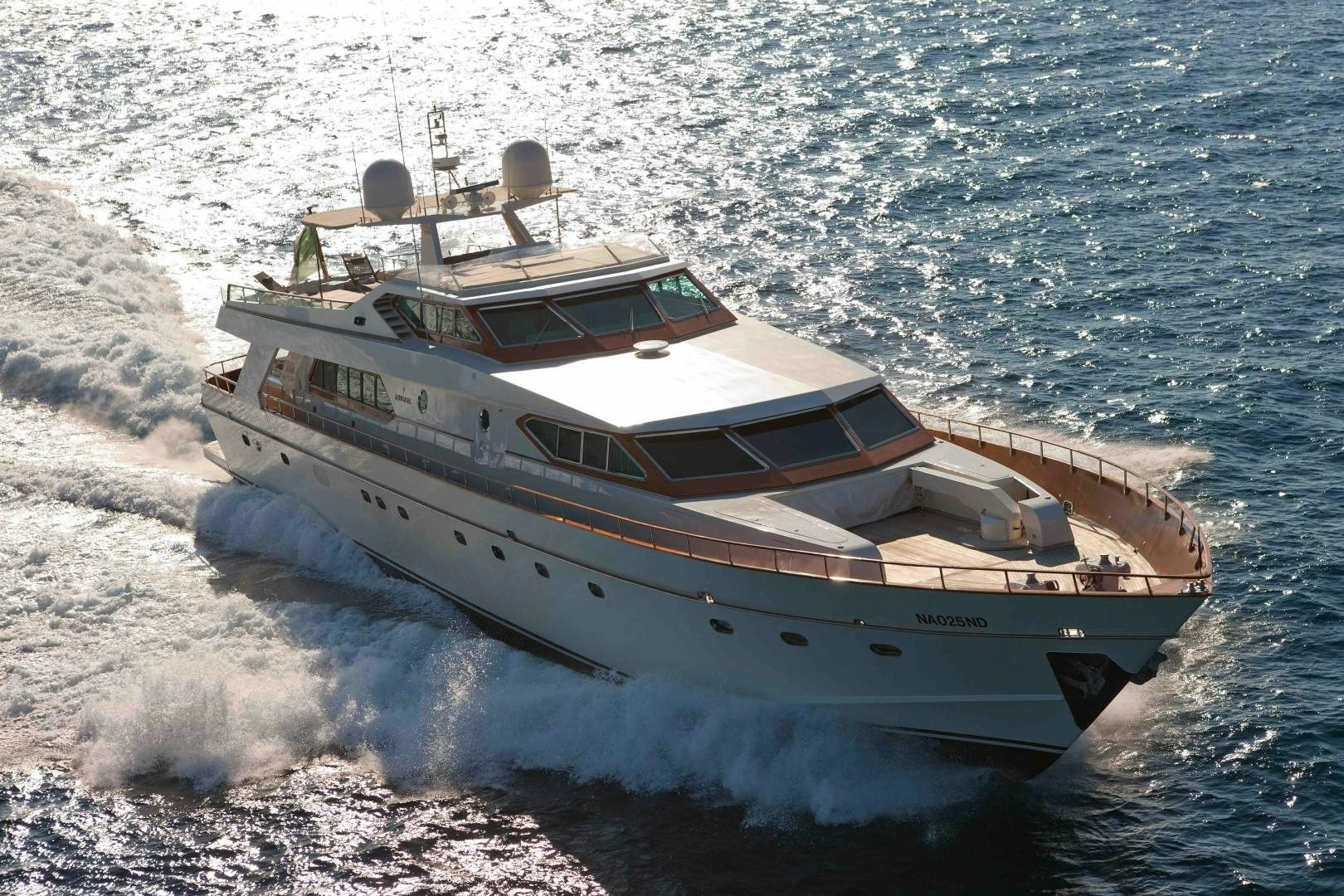 a boat on the water aboard DISCO VOLANTE Yacht for Sale