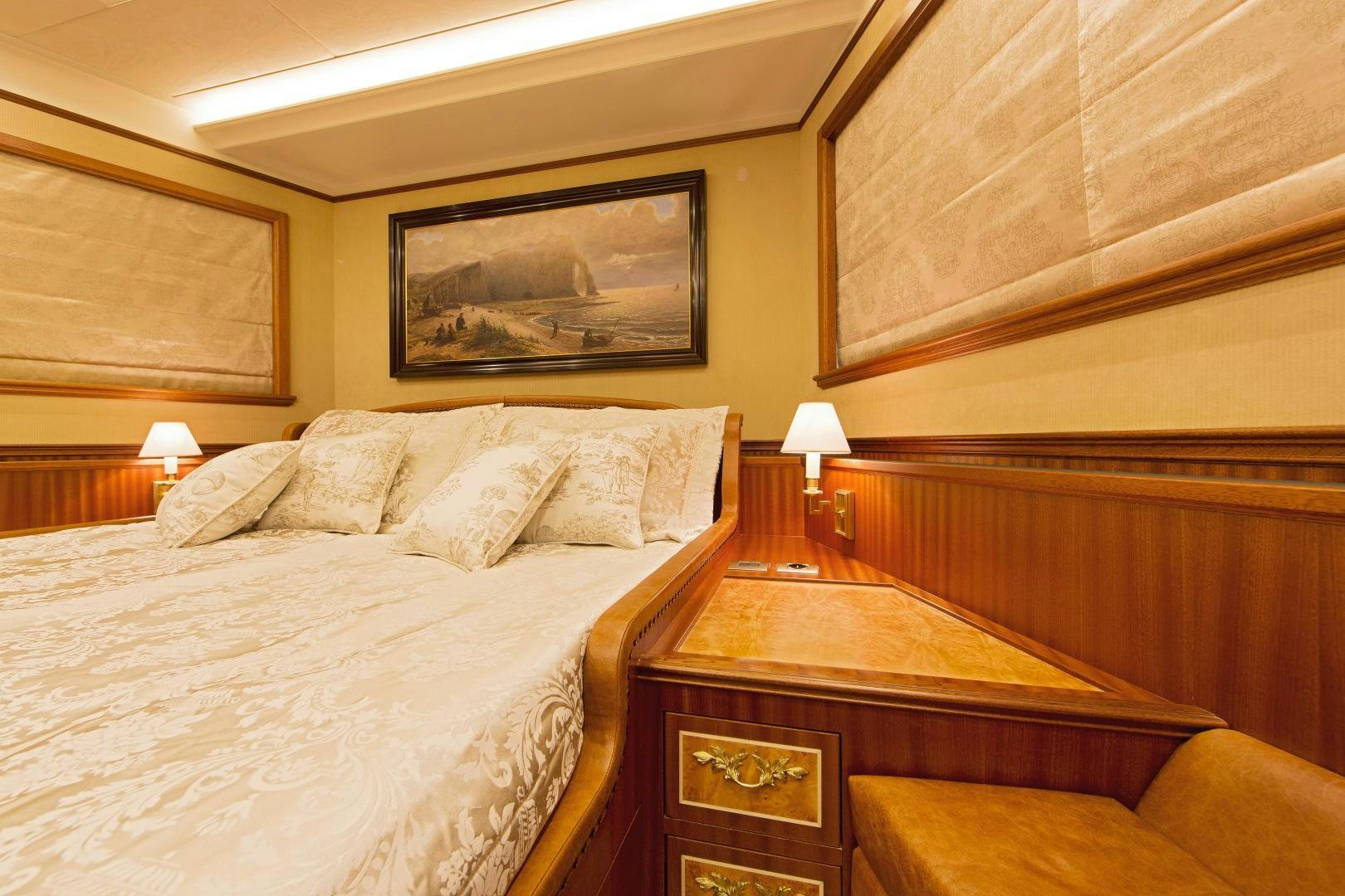 a room with two beds aboard NO NAME Yacht for Sale