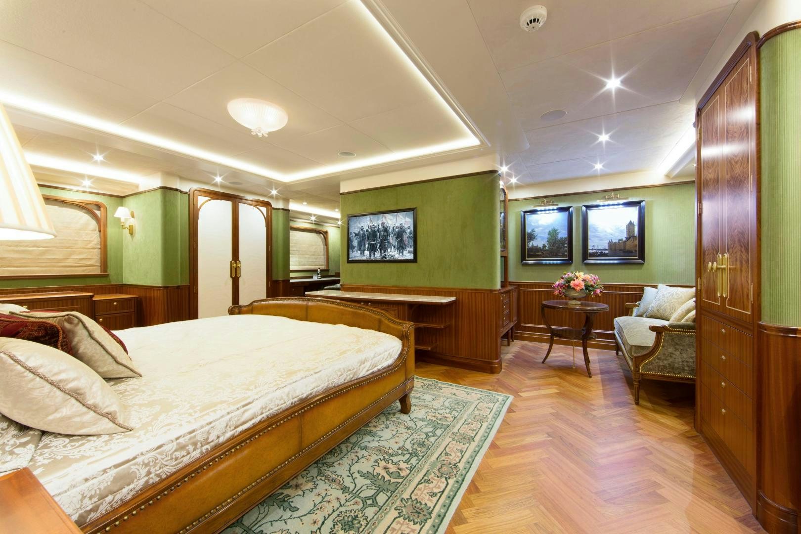 a room with a bed and a couch aboard NO NAME Yacht for Sale