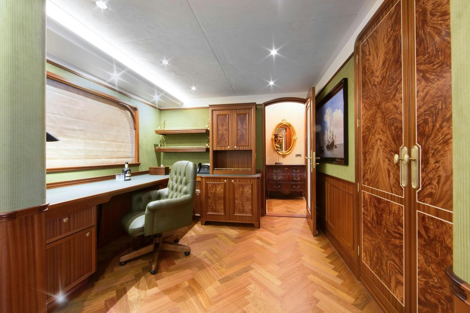 a room with a desk and a chair aboard NO NAME Yacht for Sale