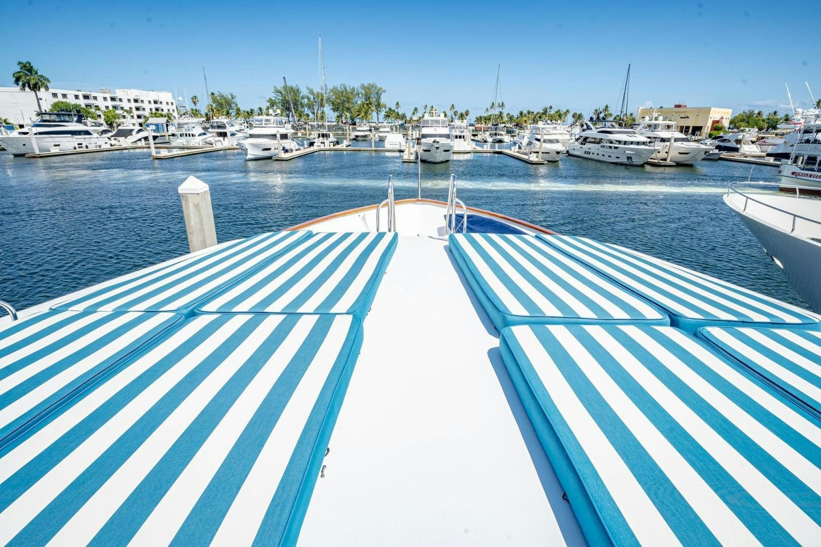 a deck with many boats in it aboard SHALIMAR Yacht for Sale