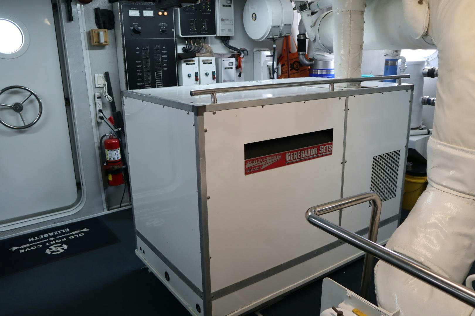 a machine with a red label aboard ELIZABETH Yacht for Sale