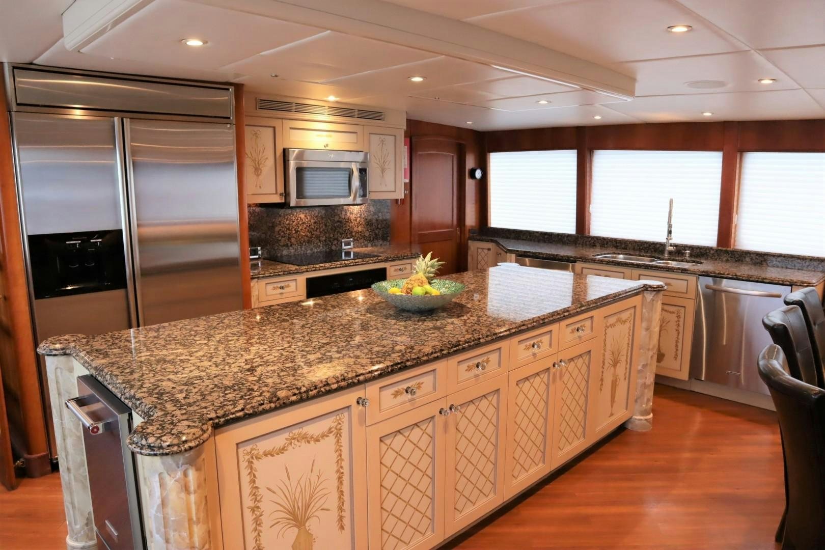 a kitchen with granite counter tops aboard ELIZABETH Yacht for Sale