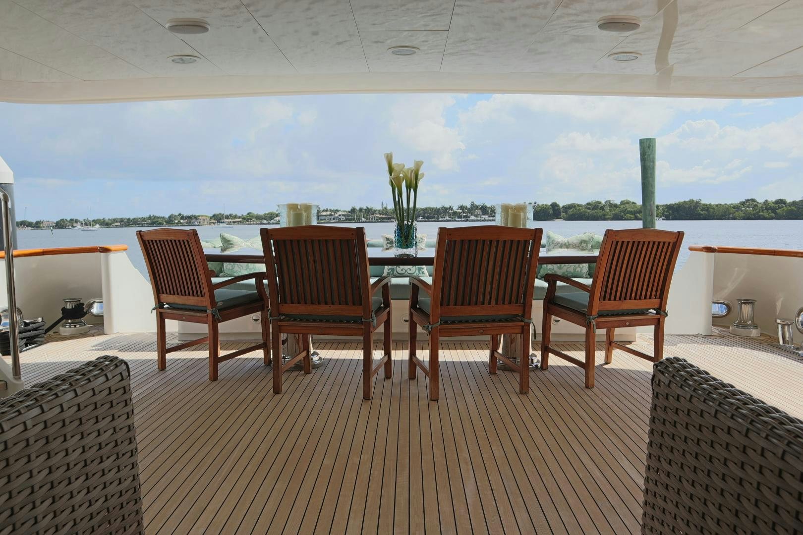 a group of chairs on a deck aboard ELIZABETH Yacht for Sale
