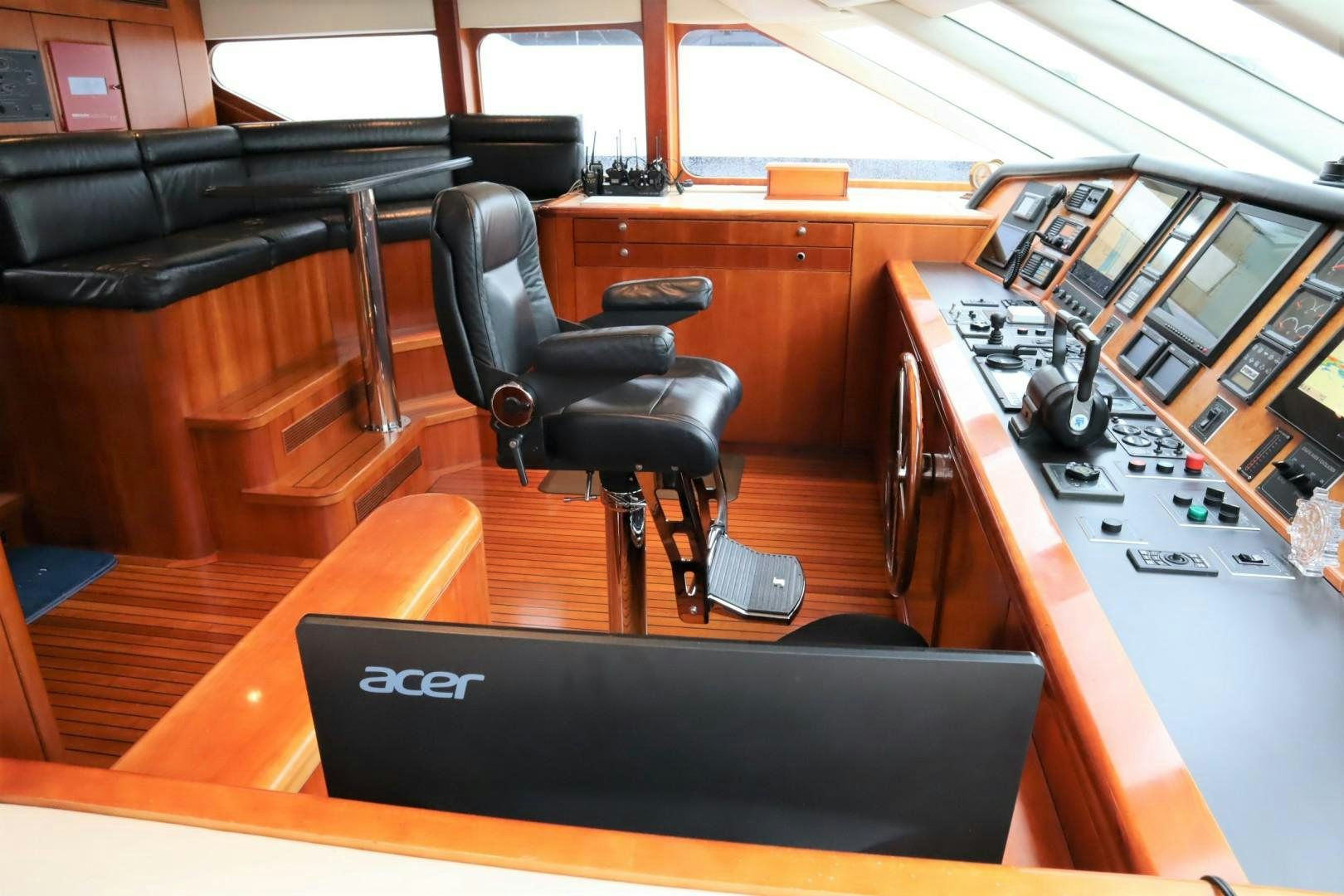 a black chair in a room aboard ELIZABETH Yacht for Sale