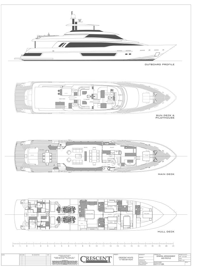 diagram aboard CRESCENT 117 Yacht for Sale