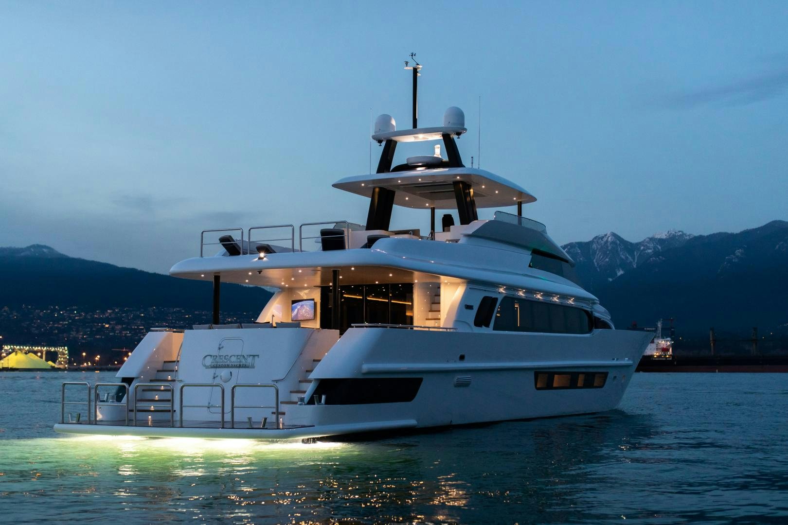 a boat on the water aboard CRESCENT 117 Yacht for Sale