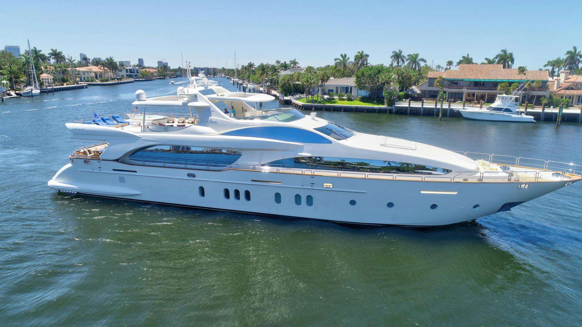 a boat in the water aboard SIN OR SWIM Yacht for Sale