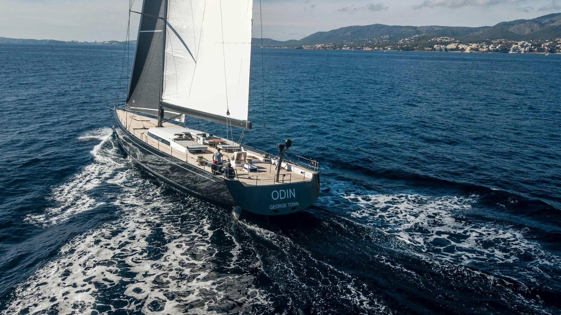 a boat on the water aboard ODIN  Yacht for Sale