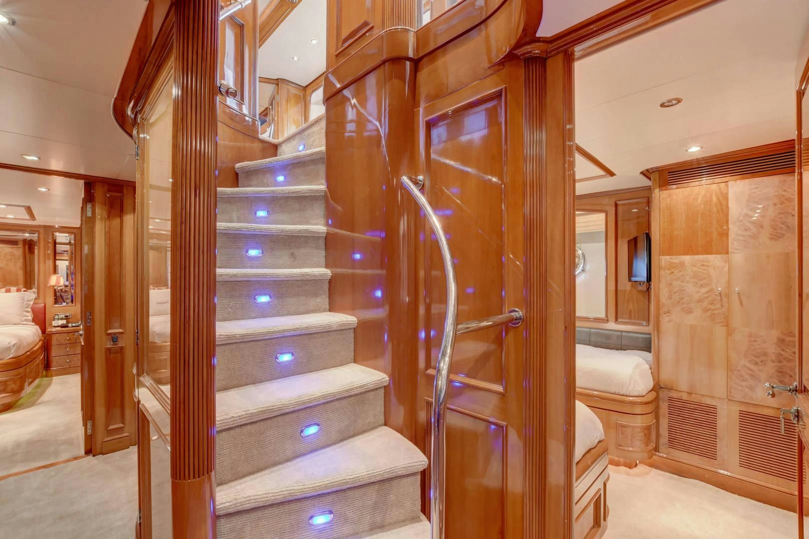 a room with a large stack of bookshelves aboard PARADIGM Yacht for Sale