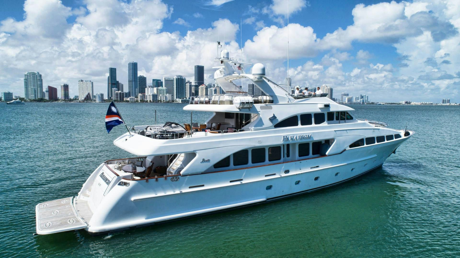 a boat on the water aboard PARADIGM Yacht for Sale