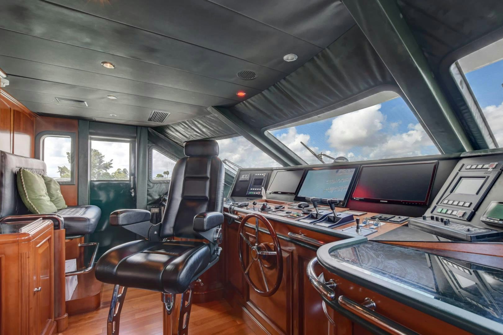 inside of a bus with computers aboard PARADIGM Yacht for Sale