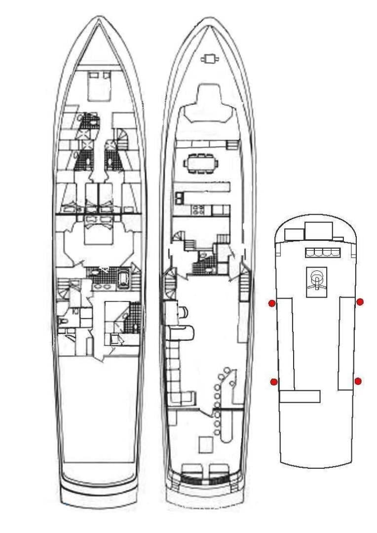 diagram, engineering drawing aboard THUNDERBALL Yacht for Sale