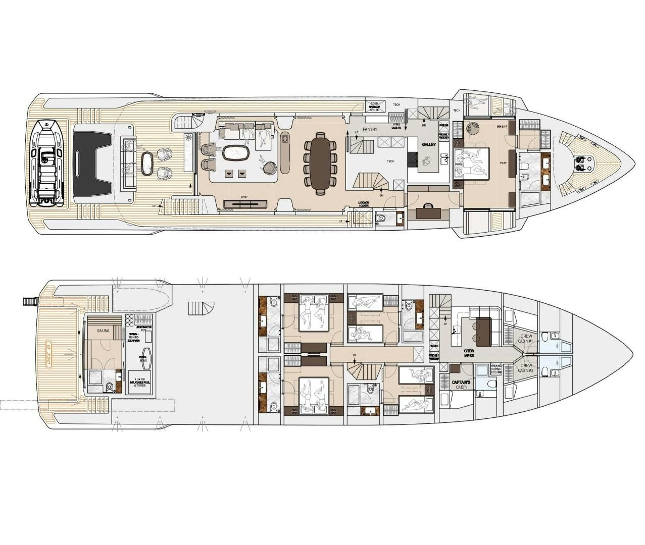 diagram aboard G 350 Yacht for Sale