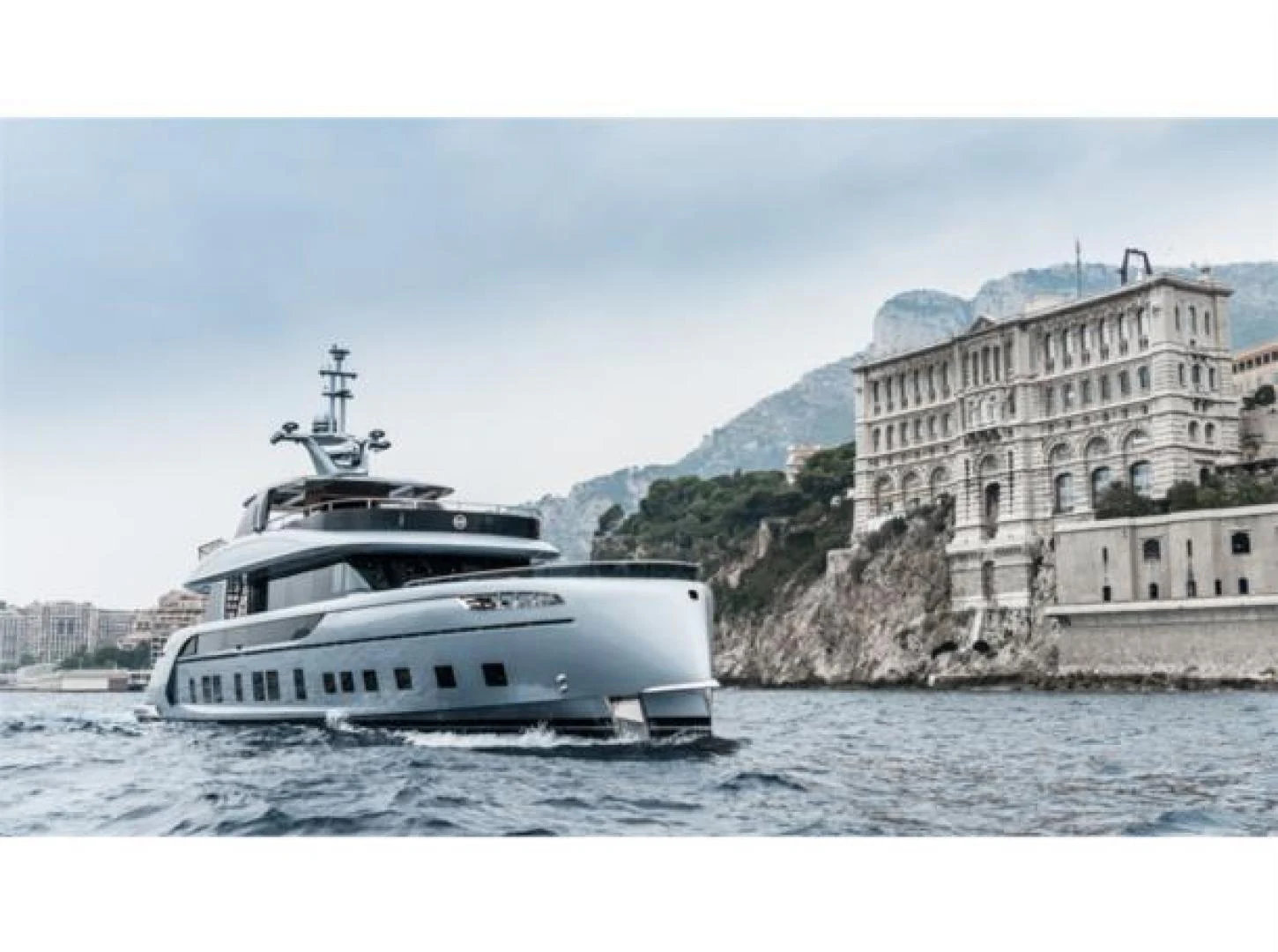 a boat in the water aboard GTT 115 HYBRID Yacht for Sale
