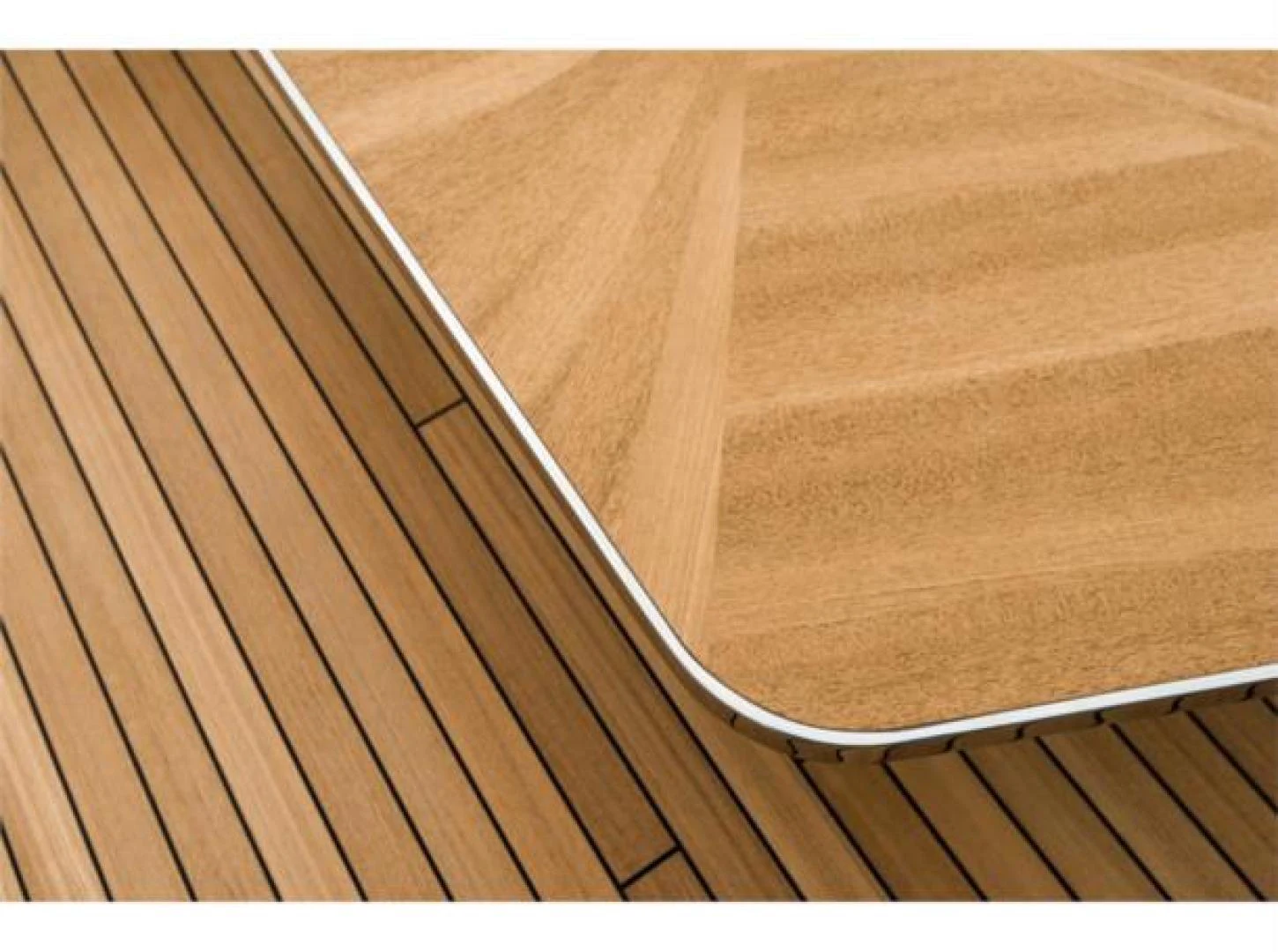 a wooden floor with a curved corner aboard GTT 115 HYBRID Yacht for Sale