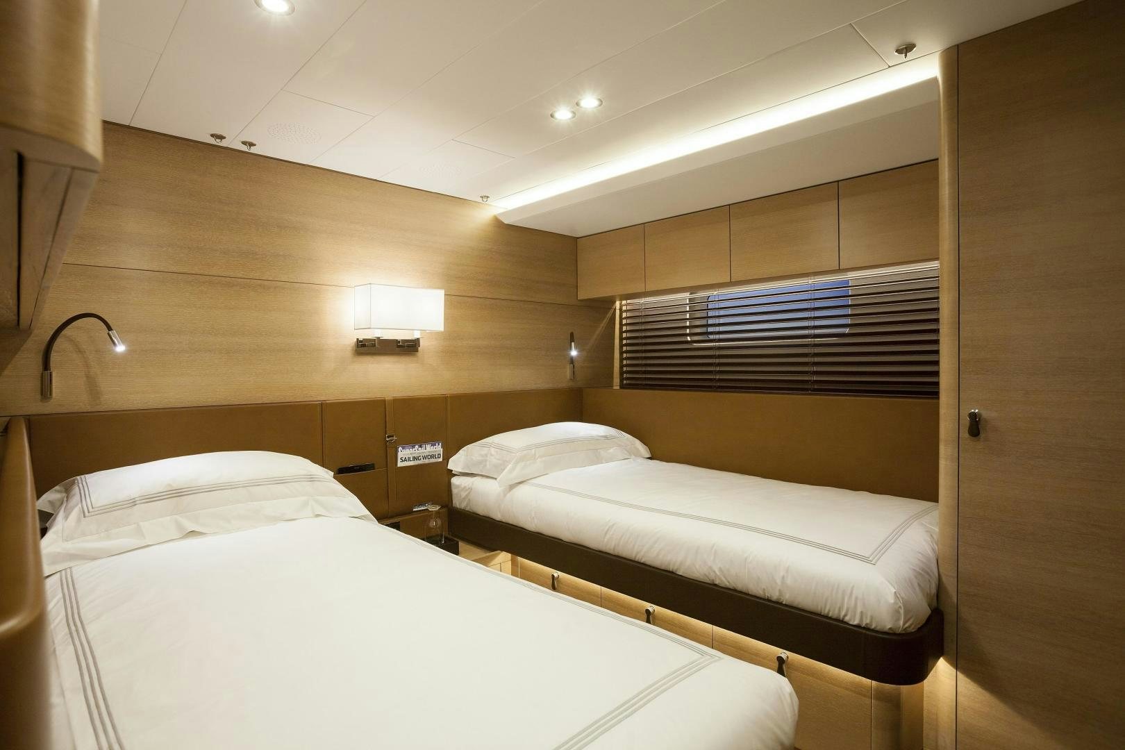 a room with two beds aboard DARLIN Yacht for Charter