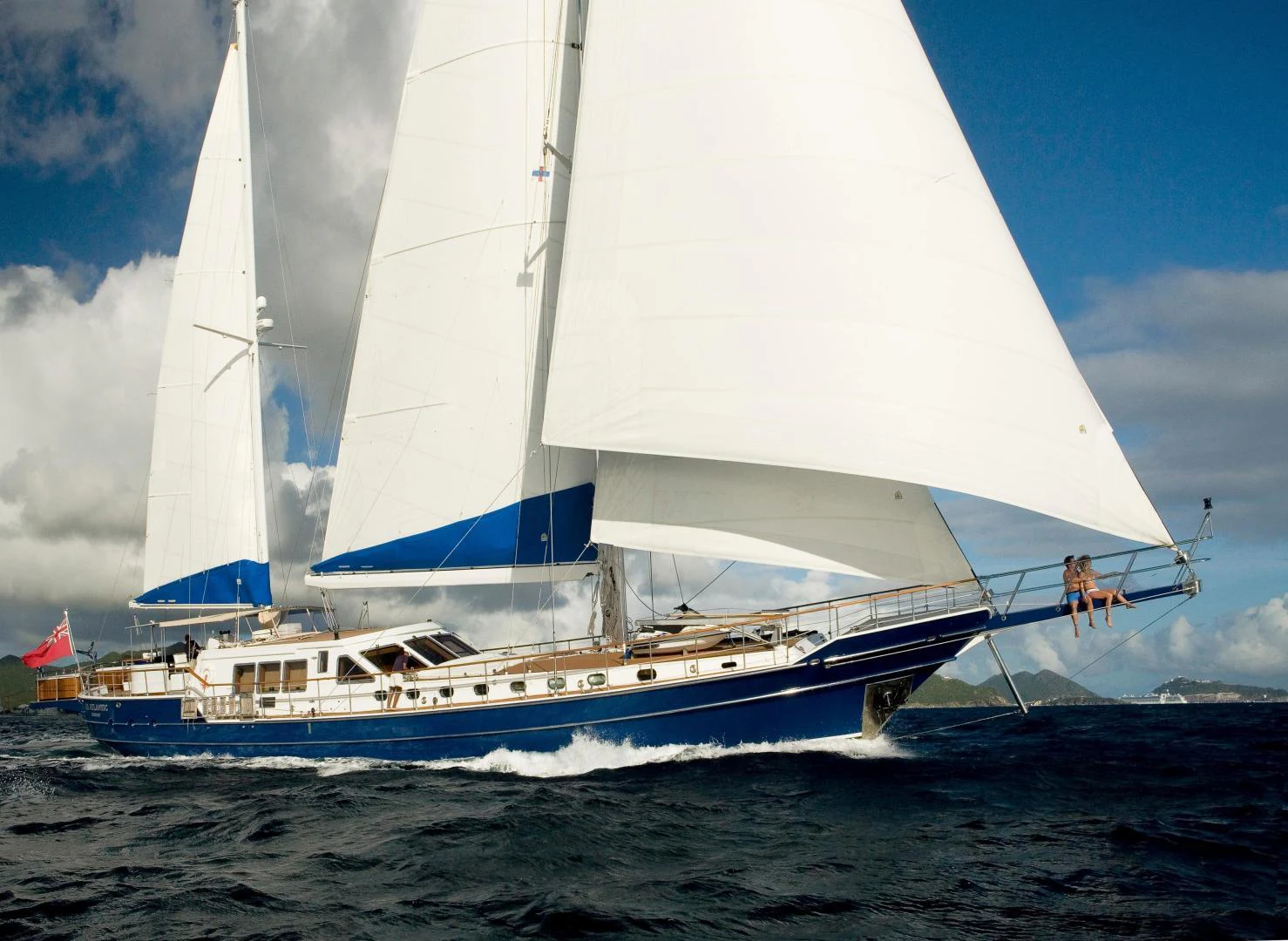 a large white sailboat on the water aboard QUEEN SOUTH III Yacht for Sale
