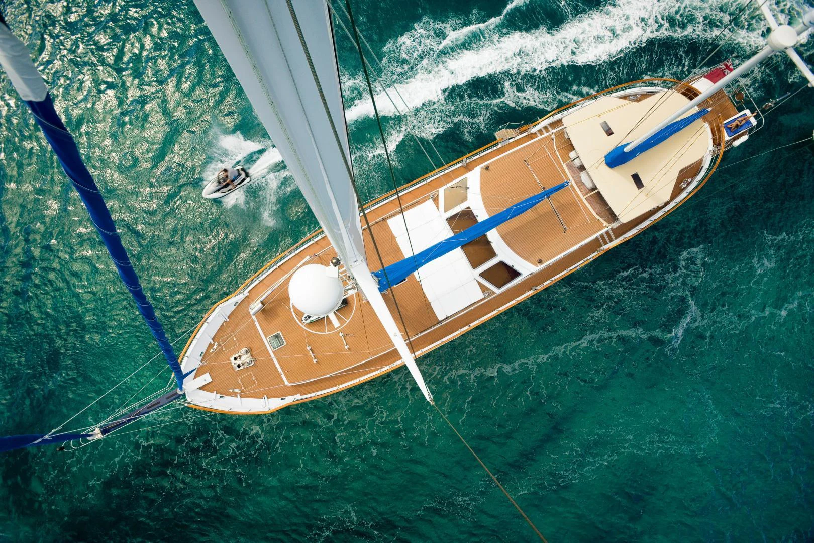 a plane flying over a body of water aboard QUEEN SOUTH III Yacht for Sale